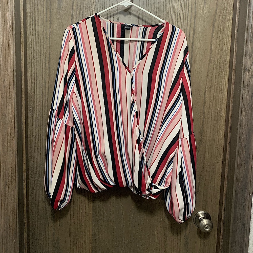 Rue 21 Women’s Multi Colored Striped Blouse Large